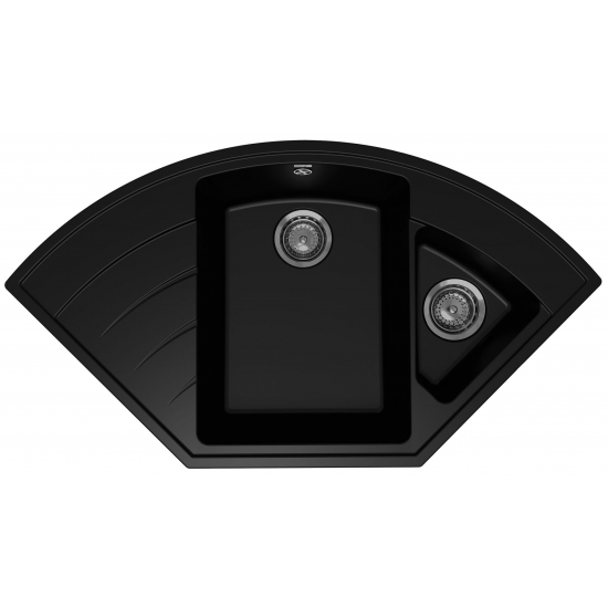 Мойка для кухни ULGRAN Quartz Marta 1000 1.5 чаши+крыло, угловая 1000х550 кварцевая, уголь
