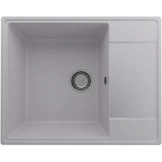 Мойка для кухни ULGRAN Quartz Prima 605 чаша+крыло 605х485 кварцевая, платина