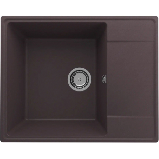 Мойка для кухни ULGRAN Quartz Prima 605 чаша+крыло 605х485 кварцевая, трюфель