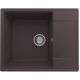 Мойка для кухни ULGRAN Quartz Prima 605 чаша+крыло 605х485 кварцевая, трюфель