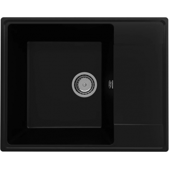 Мойка для кухни ULGRAN Quartz Prima 605 чаша+крыло 605х485 кварцевая, уголь