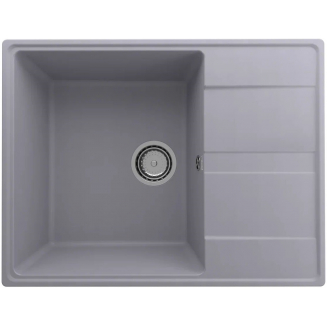 Мойка для кухни ULGRAN Quartz Prima 650 чаша+крыло 650х500 кварцевая, бетон