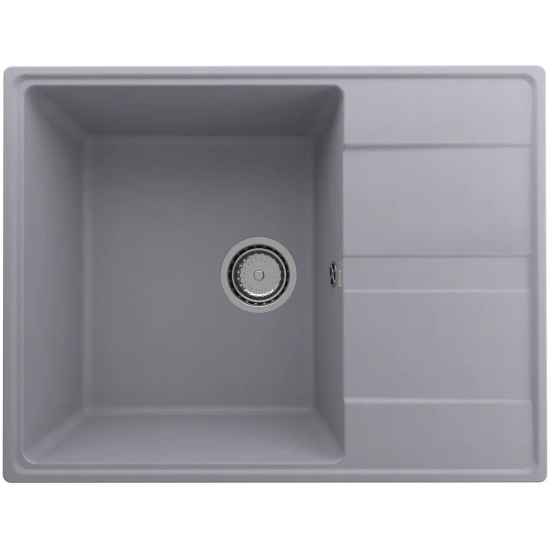 Мойка для кухни ULGRAN Quartz Prima 650 чаша+крыло 650х500 кварцевая, бетон
