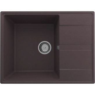 Мойка для кухни ULGRAN Quartz Prima 650 чаша+крыло 650х500 кварцевая, трюфель