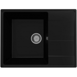 Мойка для кухни ULGRAN Quartz Prima 650 чаша+крыло 650х500 кварцевая, уголь