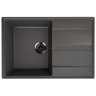Мойка для кухни ULGRAN Quartz Prima 750 чаша+крыло 750х500 кварцевая, асфальт