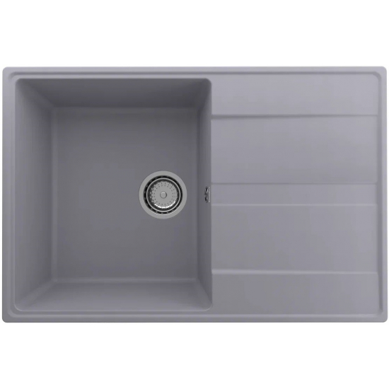 Мойка для кухни ULGRAN Quartz Prima 750 чаша+крыло 750х500 кварцевая, бетон