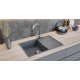 Мойка для кухни ULGRAN Quartz Prima 750 чаша+крыло 750х500 кварцевая, бетон