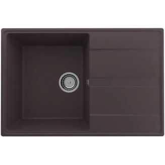 Мойка для кухни ULGRAN Quartz Prima 750 чаша+крыло 750х500 кварцевая, трюфель