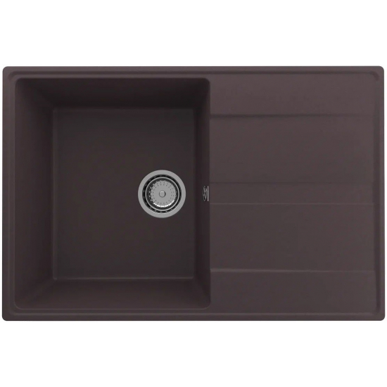 Мойка для кухни ULGRAN Quartz Prima 750 чаша+крыло 750х500 кварцевая, трюфель