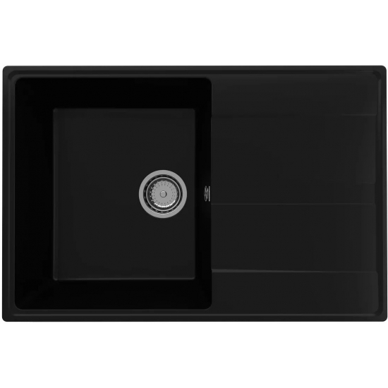 Мойка для кухни ULGRAN Quartz Prima 750 чаша+крыло 750х500 кварцевая, уголь