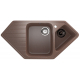 Мойка для кухни ULGRAN U-409 1.5 чаши+крыло, угловая 970х500 мм, терракот