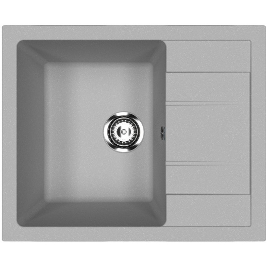 Мойка для кухни ULGRAN U-607 чаша+крыло 610х500 мм, графит
