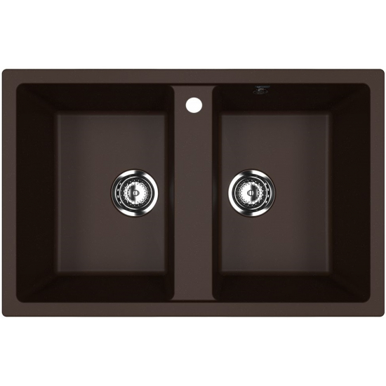 Мойка для кухни ULGRAN U-608 2 чаши 770х500 мм, шоколад