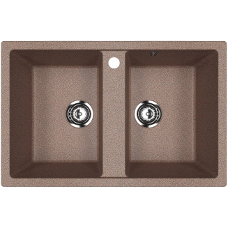 Мойка для кухни ULGRAN U-608 2 чаши 770х500 мм, терракот