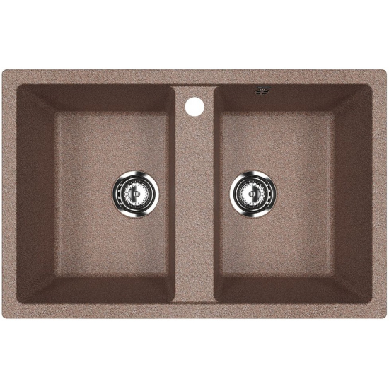 Мойка для кухни ULGRAN U-608 2 чаши 770х500 мм, терракот