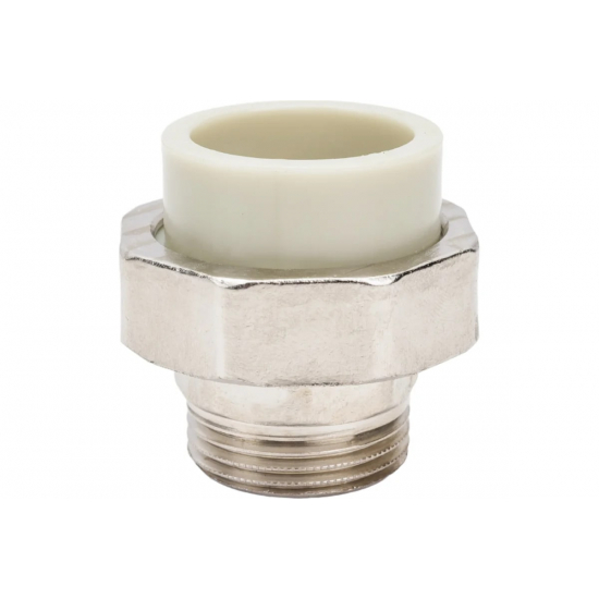 Муфта комбинированная разъемная PPR ПОЛИТЭК 40х1 1/4" наружная резьба, серая