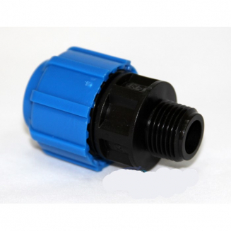 Муфта переходная ПЭ ТПК-АКВА 20х3/4'' с наружней резьбой обжимная на трубу 53002034