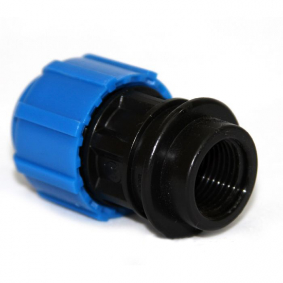 Муфта переходная ПЭ ТПК-АКВА 32х1/2'' с внутренней резьбой обжимная на трубу 52003212