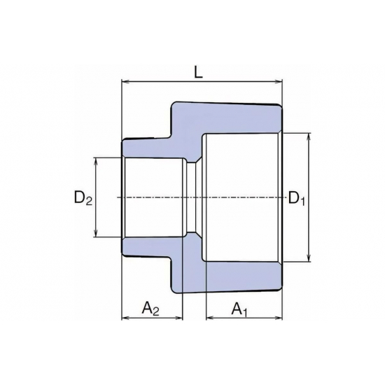 Муфта переходная PPR EKOPLASTIK 32x20 мм серая