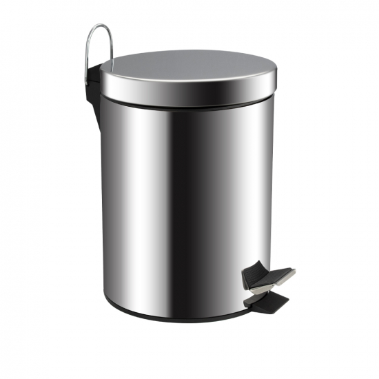 Мусорное ведро САНАКС 105-Р круглое 5л из нержавеющей стали с педалью