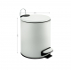 Мусорное ведро САНАКС 10502 круглое 5л из нержавеющей стали с педалью, микролифтом, белое