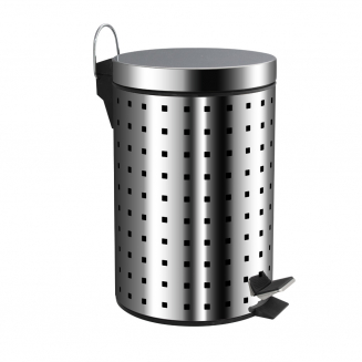 Мусорное ведро САНАКС 107-Н круглое 7л из нержавеющей стали с педалью перфорированное