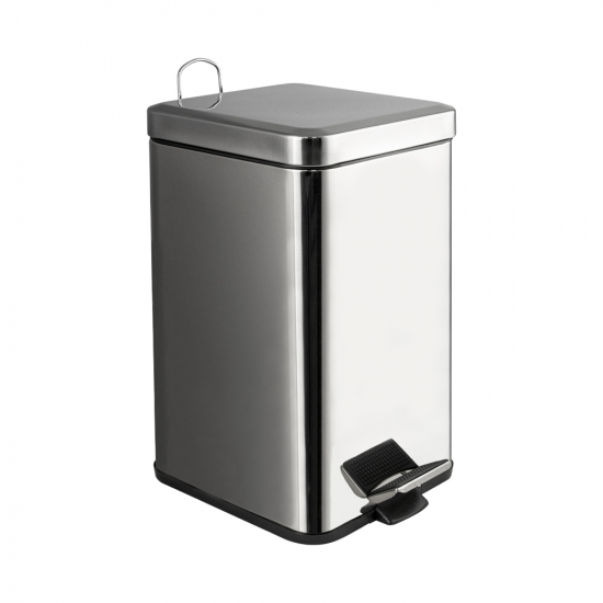 Мусорное ведро САНАКС 10812 квадратное 12л из нержавеющей стали с педалью