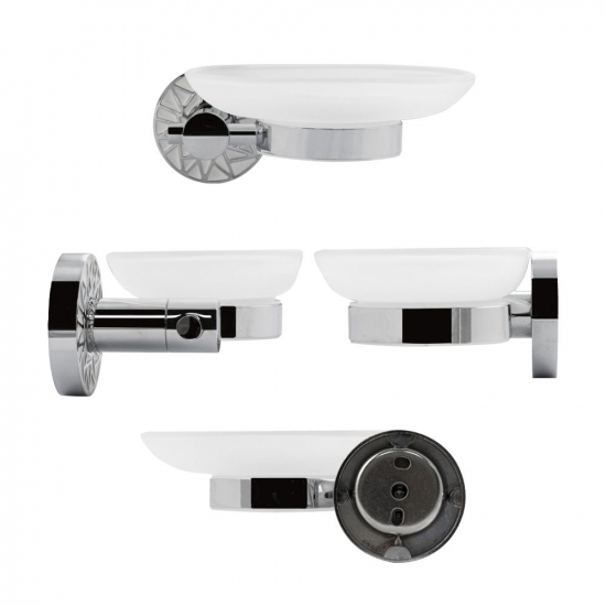 Мыльница GFmark GF-3207 стекло настенная с белой мозаикой