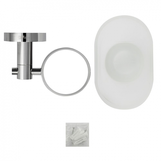 Мыльница GFmark GF-3207 стекло настенная с белой мозаикой