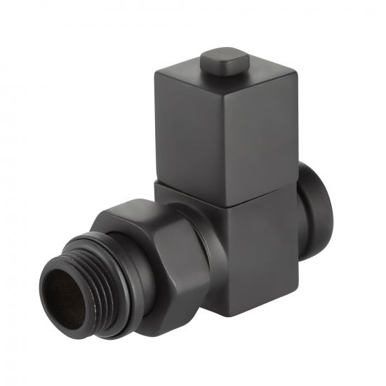 Набор дизайн-вентилей ROYAL THERMO CUBE прямой 1/2" (чёрный)