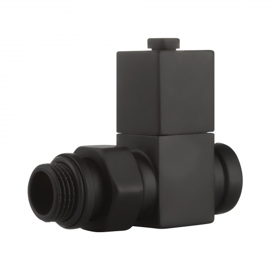 Набор дизайн-вентилей ROYAL THERMO CUBE прямой 1/2" (чёрный)