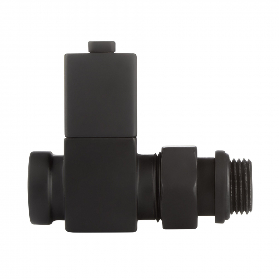 Набор дизайн-вентилей ROYAL THERMO CUBE прямой 1/2" (чёрный)