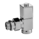 Набор дизайн-вентилей ROYAL THERMO CUBE угловой 1/2" (хром)