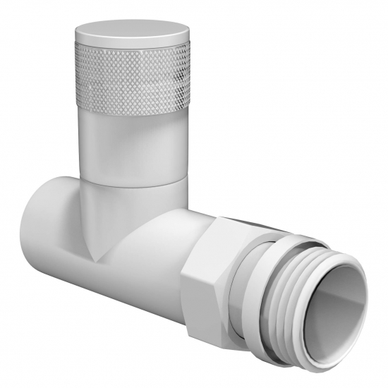 Набор дизайн-вентилей ROYAL THERMO PIANO прямой 1/2" (белый)