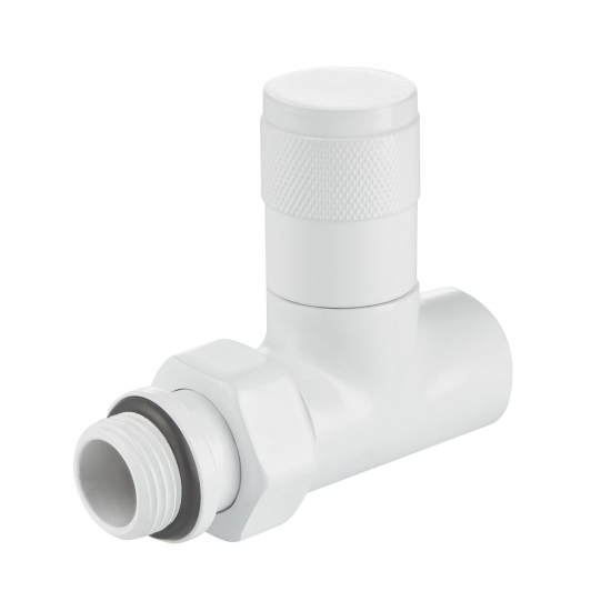 Набор дизайн-вентилей ROYAL THERMO PIANO прямой 1/2" (белый)