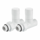 Набор дизайн-вентилей ROYAL THERMO PIANO прямой 1/2" (белый)