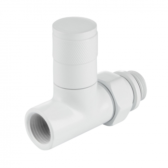 Набор дизайн-вентилей ROYAL THERMO PIANO прямой 1/2" (белый)