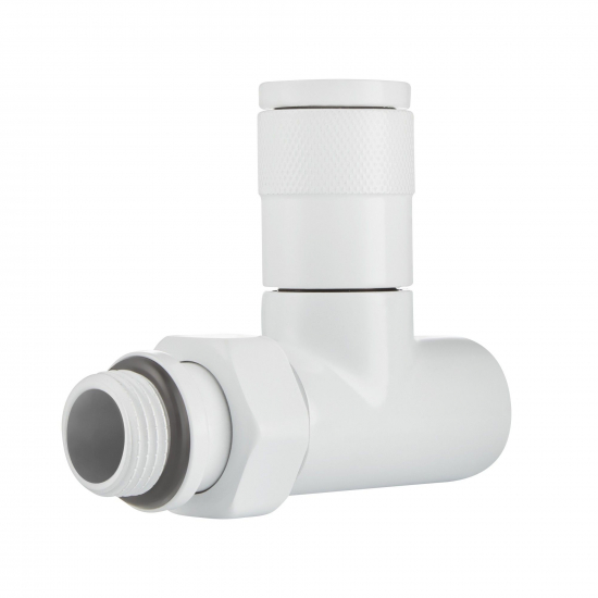 Набор дизайн-вентилей ROYAL THERMO PIANO прямой 1/2" (белый)