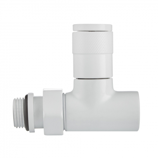 Набор дизайн-вентилей ROYAL THERMO PIANO прямой 1/2" (белый)