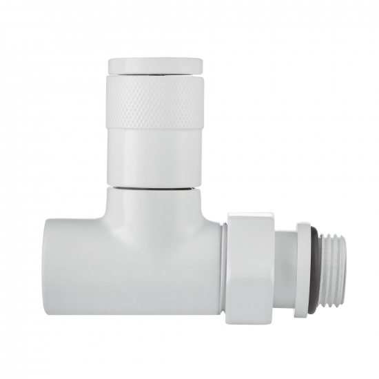 Набор дизайн-вентилей ROYAL THERMO PIANO прямой 1/2" (белый)