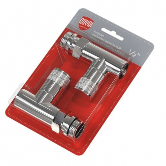 Набор дизайн-вентилей ROYAL THERMO PIANO прямой 1/2" (хром)