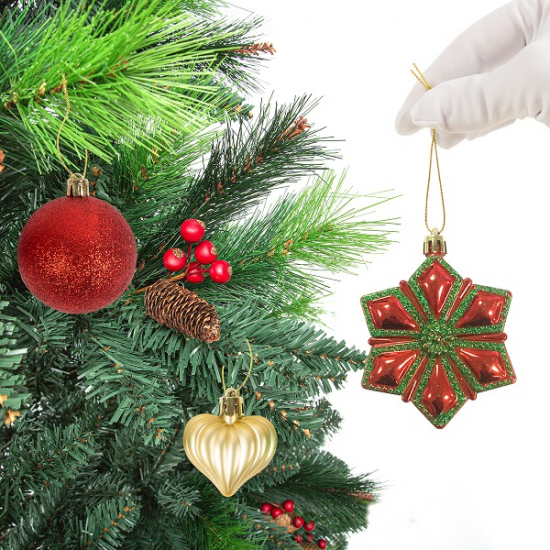 Набор ёлочных шаров, пластик, красный/золотой/зеленый микс, 79 шт в упаковке