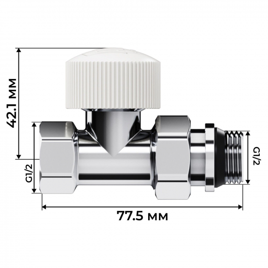 Набор термостатический для радиатора прямой ROYAL THERMO Design 1/2"М30х1,5 (Хром)