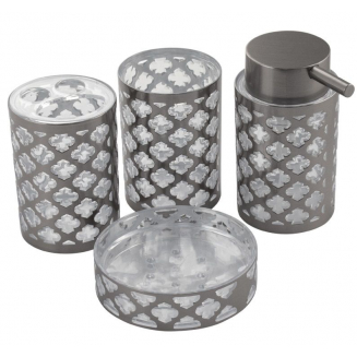 Набор в ванную САНАКС 20810 пластиковый, декорированный с узором