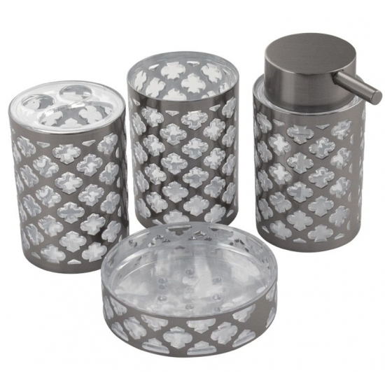 Набор в ванную САНАКС 20810 пластиковый, декорированный с узором