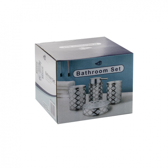 Набор в ванную САНАКС 20810 пластиковый, декорированный с узором