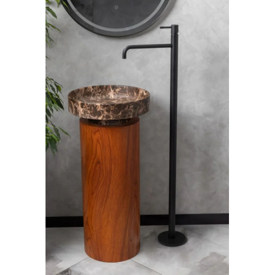 Напольный смеситель для раковины BOHEME Uno 107-B чёрный матовый