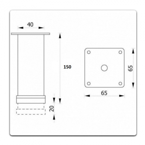 Ножки для мебели ALVARO BANOS 15 см комплект, хром
