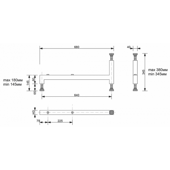 Ножки для ванны ЭСТЕТ Аврора с регулируемыми опорами